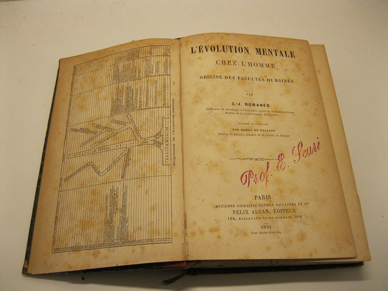 L'evolution mentale chez l'homme origine des facultès humaines. Traduit de l'anglais par Henry de Varigny.